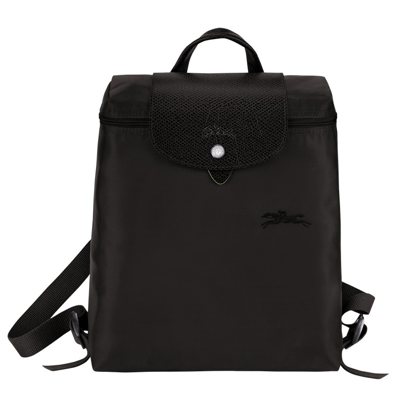 Longchamp Le Pliage Green M Backpack - Recycled canvas Backpacks Black | SL28-G3HG