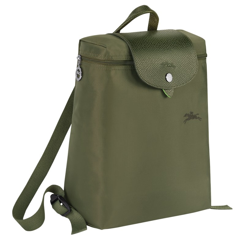 Longchamp Le Pliage Green M Backpack - Recycled canvas Backpacks Forest | PY72-T3ZV