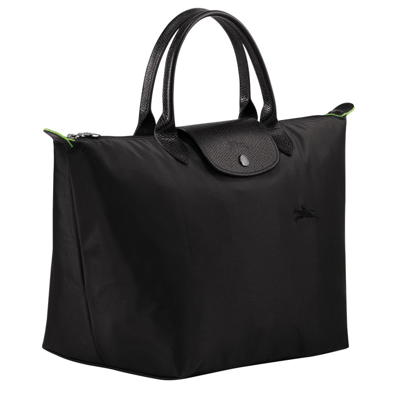 Longchamp Le Pliage Green M Handbag - Recycled canvas Handbags Black | RV63-D8UK