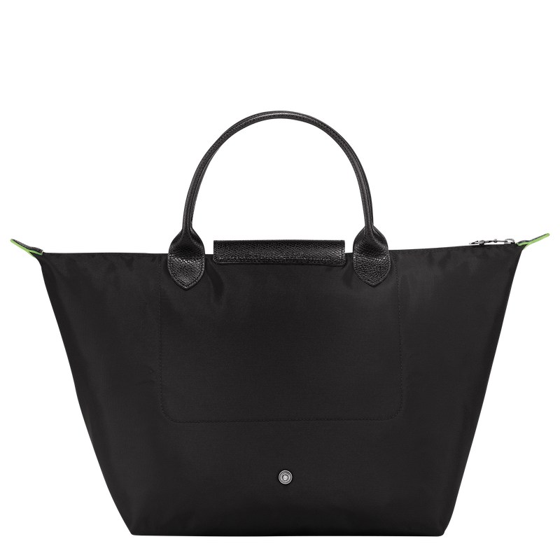 Longchamp Le Pliage Green M Handbag - Recycled canvas Handbags Black | RV63-D8UK