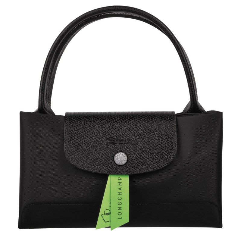 Longchamp Le Pliage Green M Handbag - Recycled canvas Handbags Black | RV63-D8UK