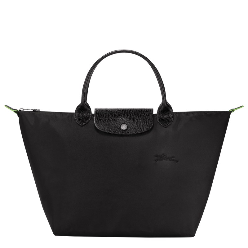 Longchamp Le Pliage Green M Handbag - Recycled canvas Handbags Black | RV63-D8UK