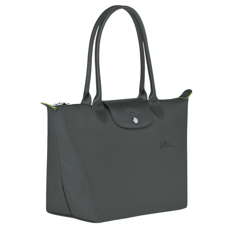 Longchamp Le Pliage Green M Tote bag - Recycled canvas Shoulder bags Graphite | VL11-F7NJ