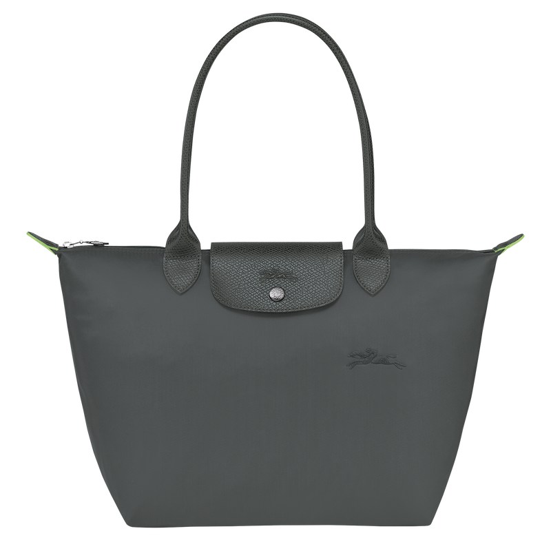 Longchamp Le Pliage Green M Tote bag - Recycled canvas Shoulder bags Graphite | VL11-F7NJ