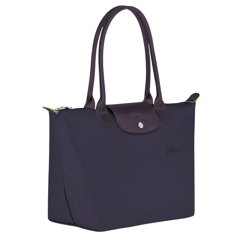 Longchamp Le Pliage Green M Tote bag - Recycled canvas Shoulder bags Bilberry | BF12-N6UT