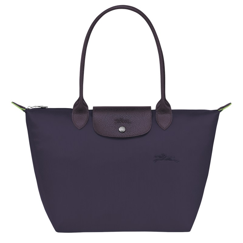 Longchamp Le Pliage Green M Tote bag - Recycled canvas Shoulder bags Bilberry | BF12-N6UT