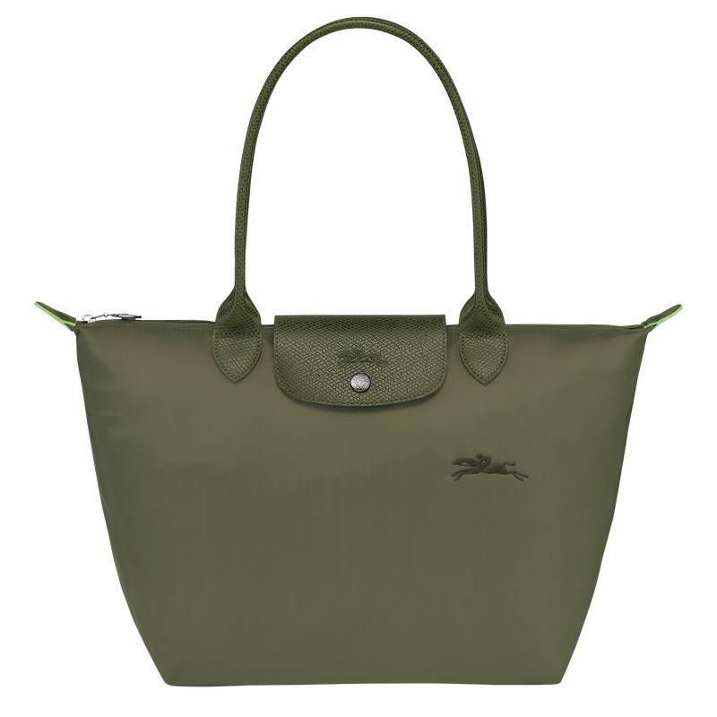 Longchamp Le Pliage Green M Tote bag - Recycled canvas Shoulder bags Forest | UP56-F4DW