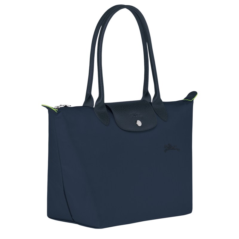 Longchamp Le Pliage Green M Tote bag - Recycled canvas Shoulder bags Navy | RF79-G3VK