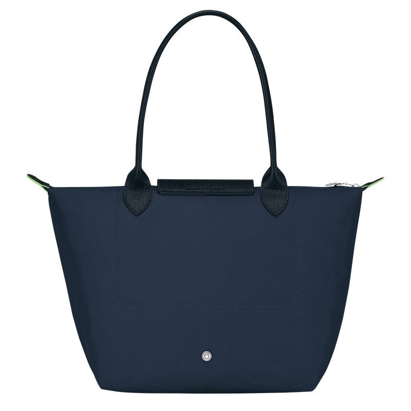 Longchamp Le Pliage Green M Tote bag - Recycled canvas Shoulder bags Navy | RF79-G3VK