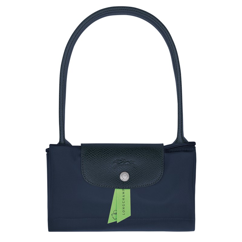 Longchamp Le Pliage Green M Tote bag - Recycled canvas Shoulder bags Navy | RF79-G3VK