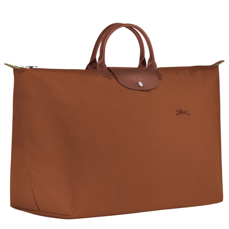 Longchamp Le Pliage Green M Travel bag - Recycled canvas Travel bags Cognac | QX26-R4YL