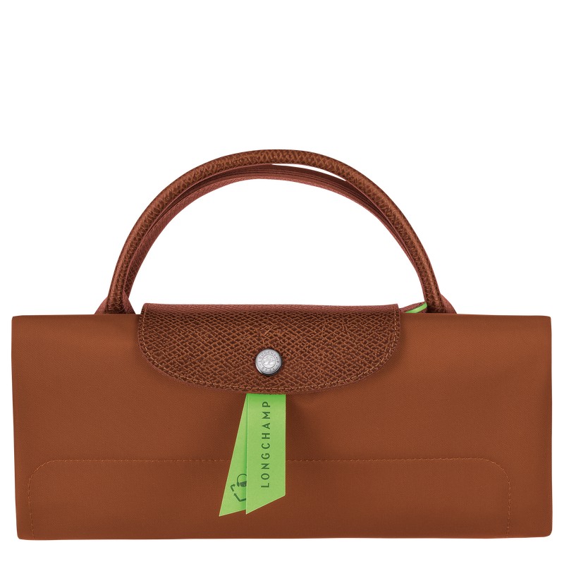 Longchamp Le Pliage Green M Travel bag - Recycled canvas Travel bags Cognac | QX26-R4YL