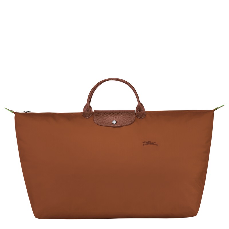 Longchamp Le Pliage Green M Travel bag - Recycled canvas Travel bags Cognac | QX26-R4YL