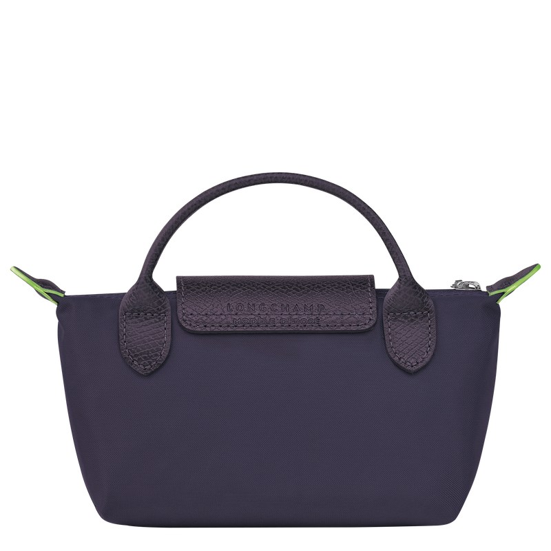 Longchamp Le Pliage Green Pouch with handle - Recycled canvas Pouches & Cases Bilberry | JJ16-K6LY