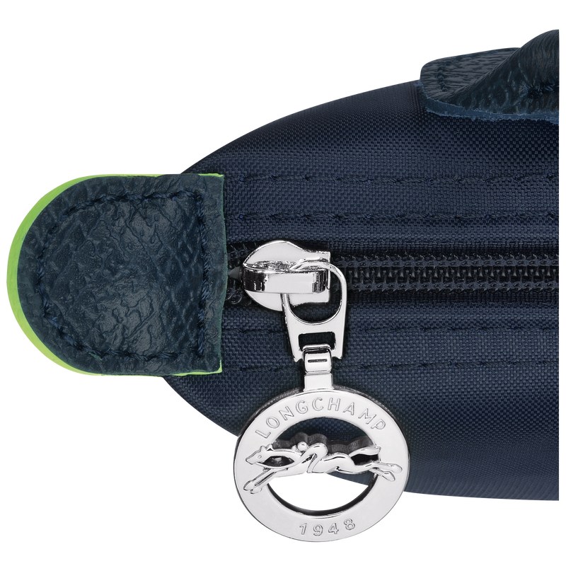 Longchamp Le Pliage Green Pouch with handle - Recycled canvas Pouches & Cases Navy | TW55-F7QM