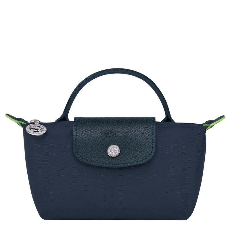 Longchamp Le Pliage Green Pouch with handle - Recycled canvas Pouches & Cases Navy | TW55-F7QM