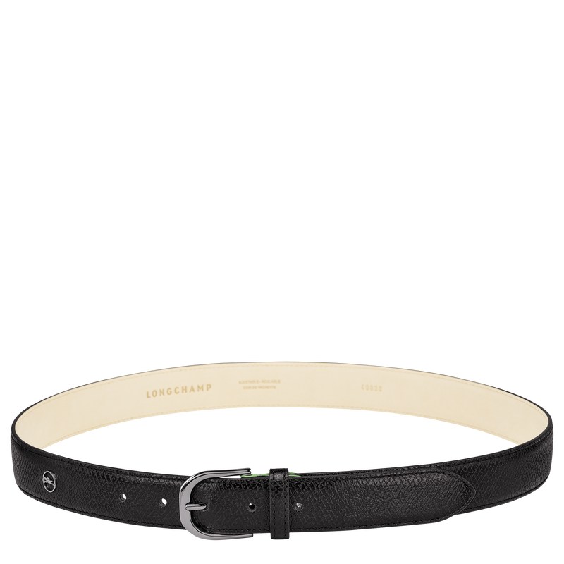 Longchamp Le Pliage Ladies\' Belt - Leather Belts Black | NL58-L4TM