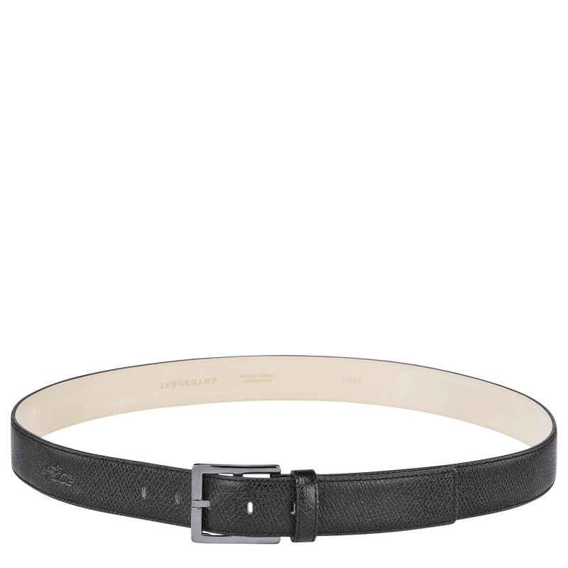 Longchamp Le Pliage Men\'s belt - Leather Belts Black | UP44-N9OJ