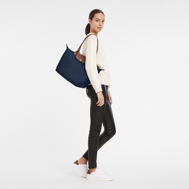 Longchamp Le Pliage Original L Tote bag - Recycled canvas Shoulder bags Navy | PF86-Z3GM