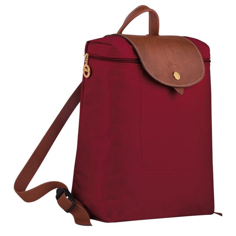 Longchamp Le Pliage Original M Backpack - Recycled canvas Backpacks Red | WN47-A1OY