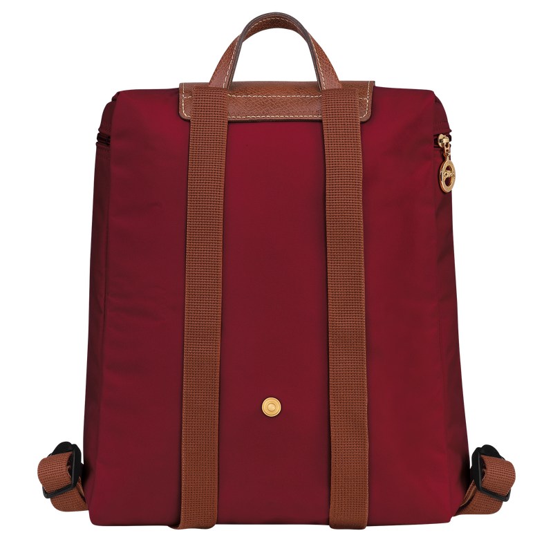 Longchamp Le Pliage Original M Backpack - Recycled canvas Backpacks Red | WN47-A1OY