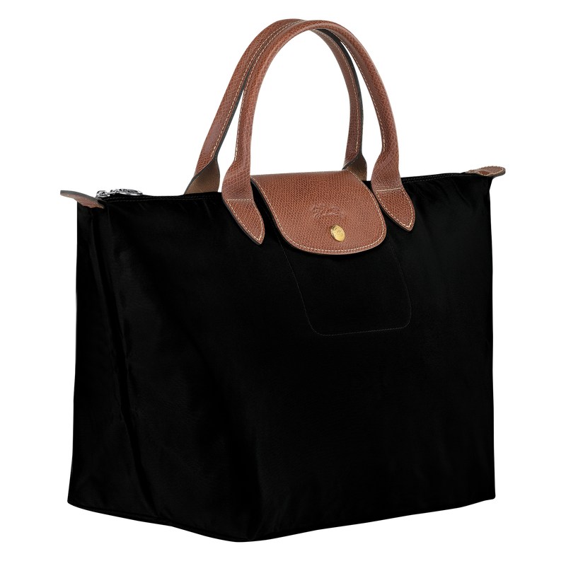 Longchamp Le Pliage Original M Handbag - Recycled canvas Handbags Black | VC65-D9RZ