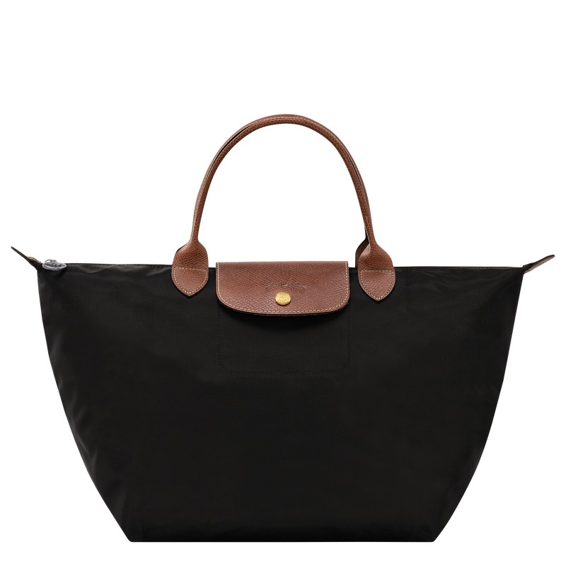 Longchamp Le Pliage Original M Handbag - Recycled canvas Handbags Black | VC65-D9RZ