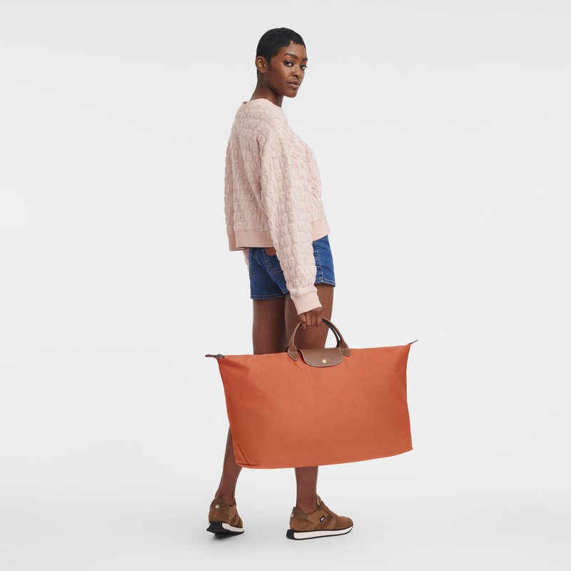 Longchamp Le Pliage Original M Travel bag - Recycled canvas Travel bags Orange | VC76-G2UZ