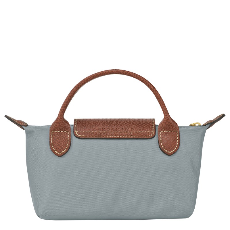 Longchamp Le Pliage Original Pouch with handle - Recycled canvas Pouches & Cases Steel | CB13-Z0NH