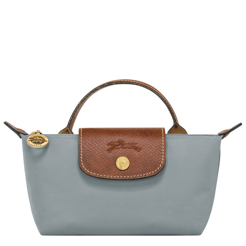 Longchamp Le Pliage Original Pouch with handle - Recycled canvas Pouches & Cases Steel | CB13-Z0NH