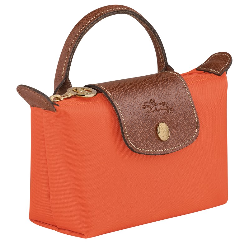 Longchamp Le Pliage Original Pouch with handle - Recycled canvas Pouches & Cases Orange | DI23-L7OL