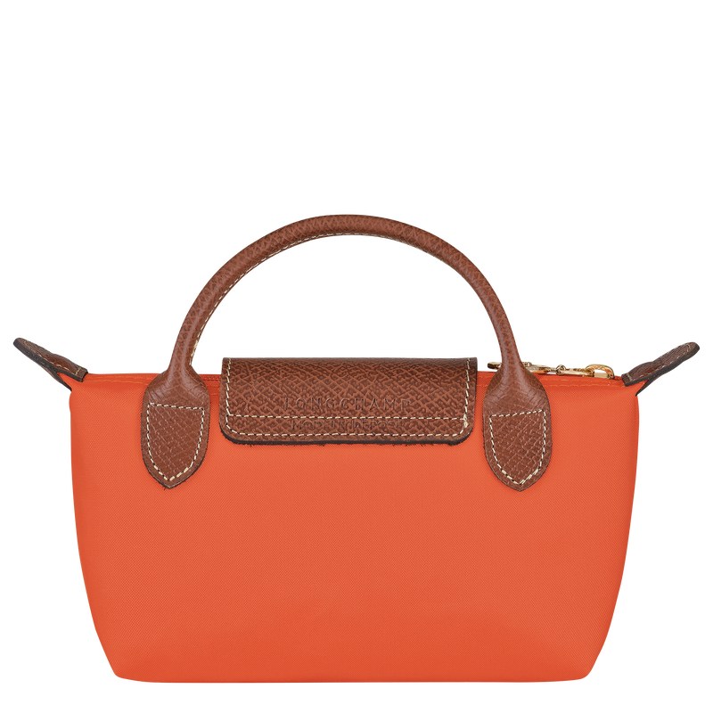 Longchamp Le Pliage Original Pouch with handle - Recycled canvas Pouches & Cases Orange | DI23-L7OL