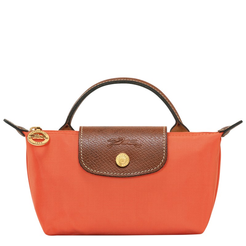 Longchamp Le Pliage Original Pouch with handle - Recycled canvas Pouches & Cases Orange | DI23-L7OL