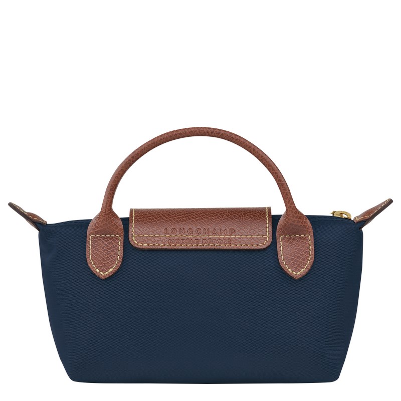 Longchamp Le Pliage Original Pouch with handle - Recycled canvas Pouches & Cases Navy | NH40-Z1IG