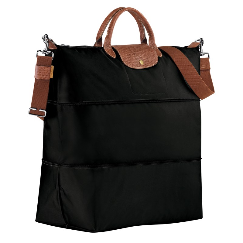 Longchamp Le Pliage Original Travel bag expandable - Recycled canvas Travel bags Black | JL66-E8UR