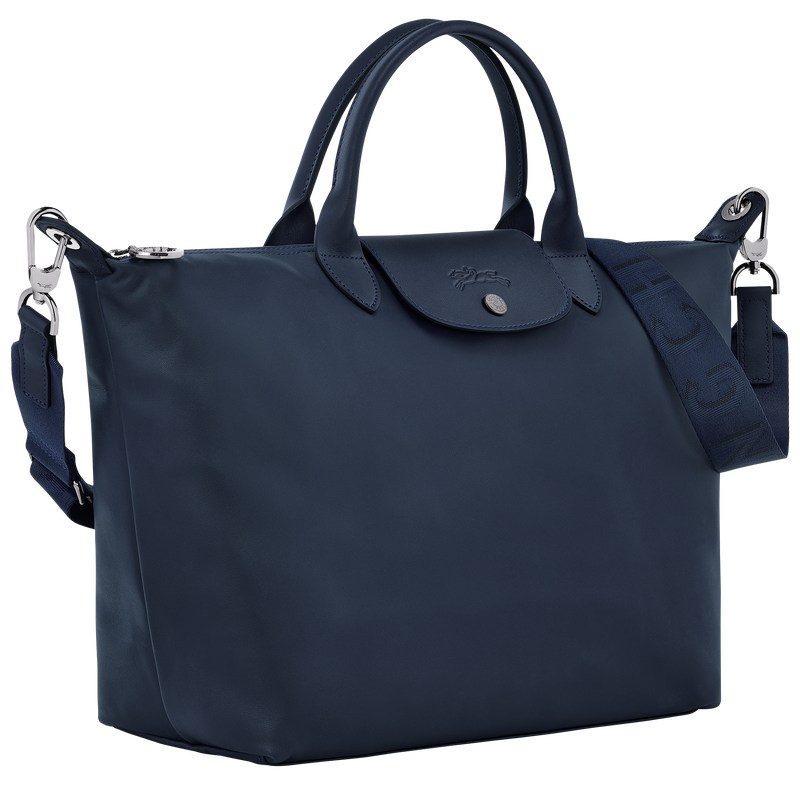 Longchamp Le Pliage Xtra L Handbag - Leather Handbags Navy | AX15-B4DN