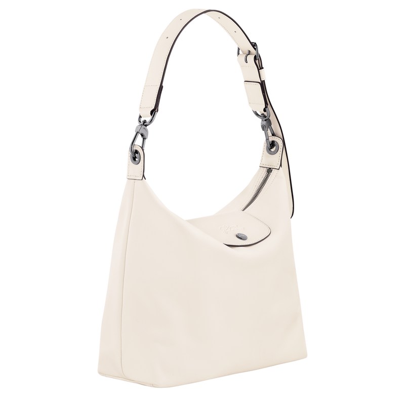 Longchamp Le Pliage Xtra M Hobo bag - Leather Shoulder bags Ecru | NU54-R2VL