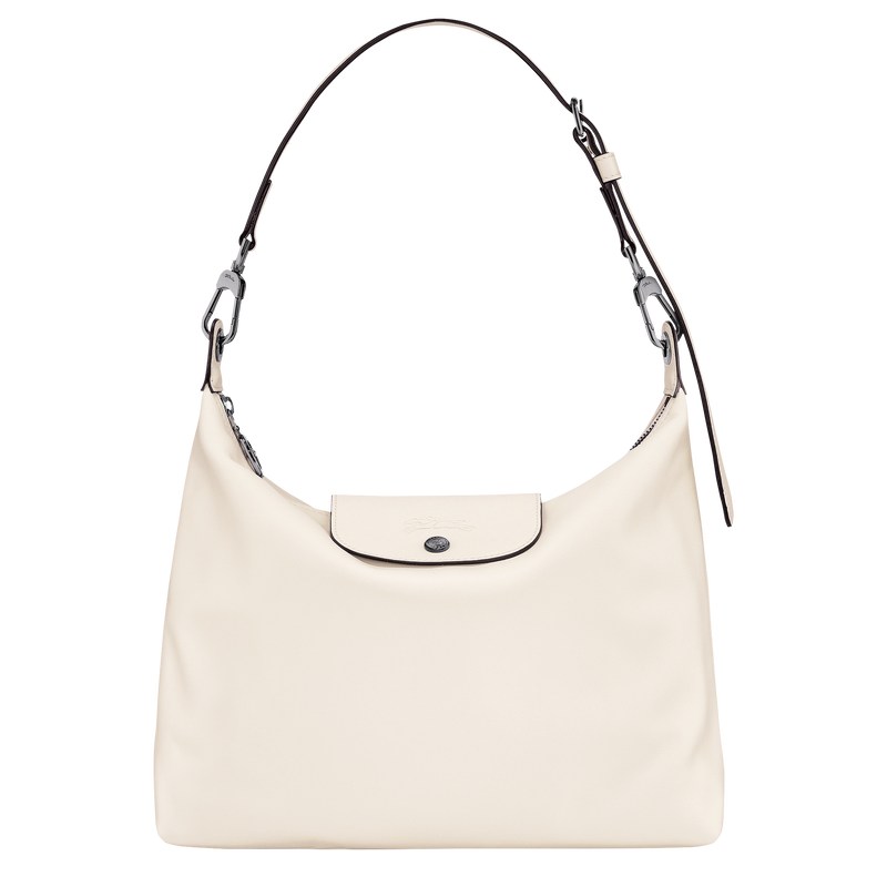 Longchamp Le Pliage Xtra M Hobo bag - Leather Shoulder bags Ecru | NU54-R2VL