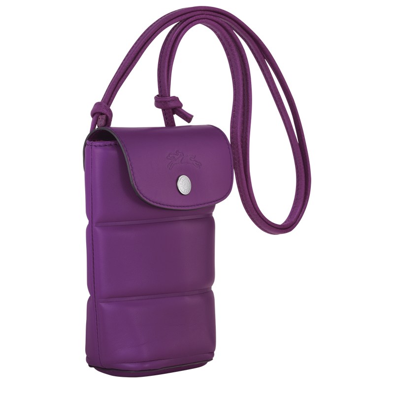 Longchamp Le Pliage Xtra Phone case - Leather Phone cases Violet | CK61-C2OQ