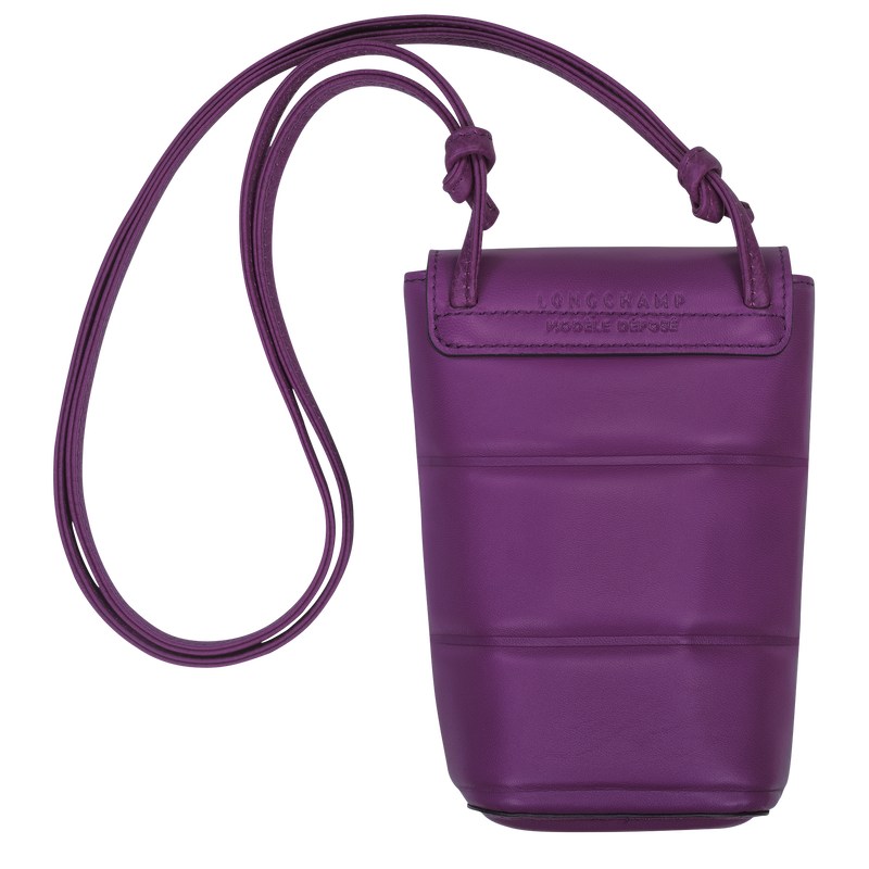 Longchamp Le Pliage Xtra Phone case - Leather Phone cases Violet | CK61-C2OQ