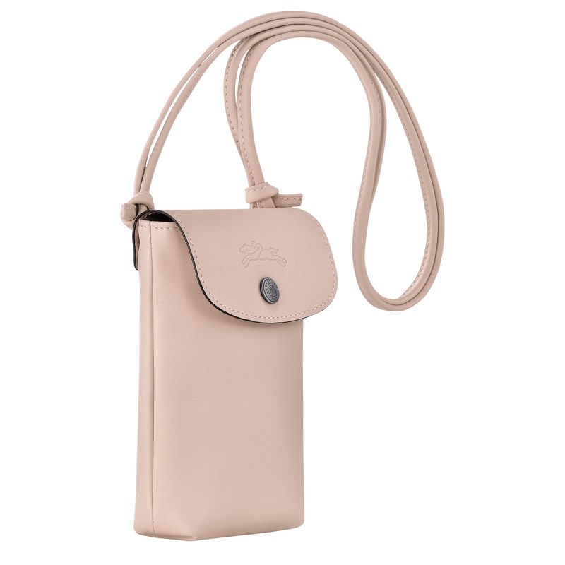 Longchamp Le Pliage Xtra Phone case with leather lace - Leather Pouches & Cases Nude | DY63-S5NL