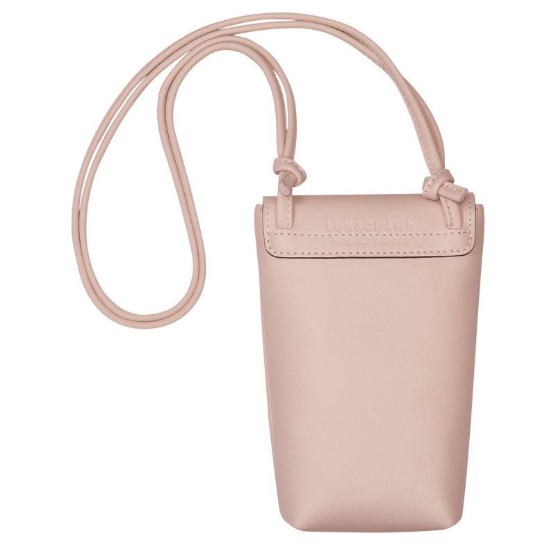 Longchamp Le Pliage Xtra Phone case with leather lace - Leather Pouches & Cases Nude | DY63-S5NL