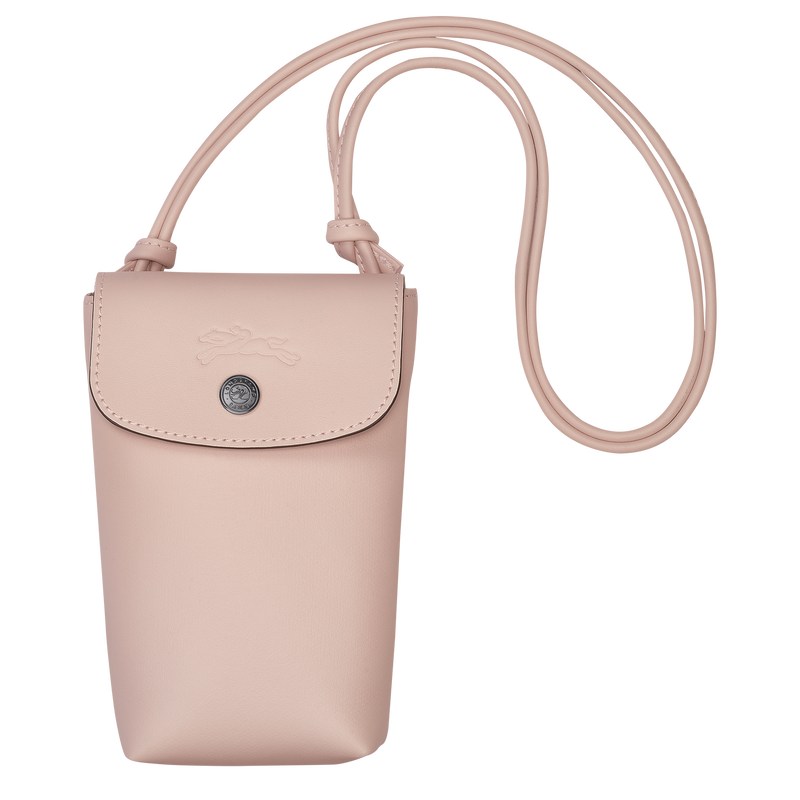 Longchamp Le Pliage Xtra Phone case with leather lace - Leather Pouches & Cases Nude | DY63-S5NL