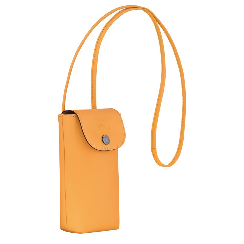 Longchamp Le Pliage Xtra Phone case with leather lace - Leather Pouches & Cases Apricot | TF76-M9SL