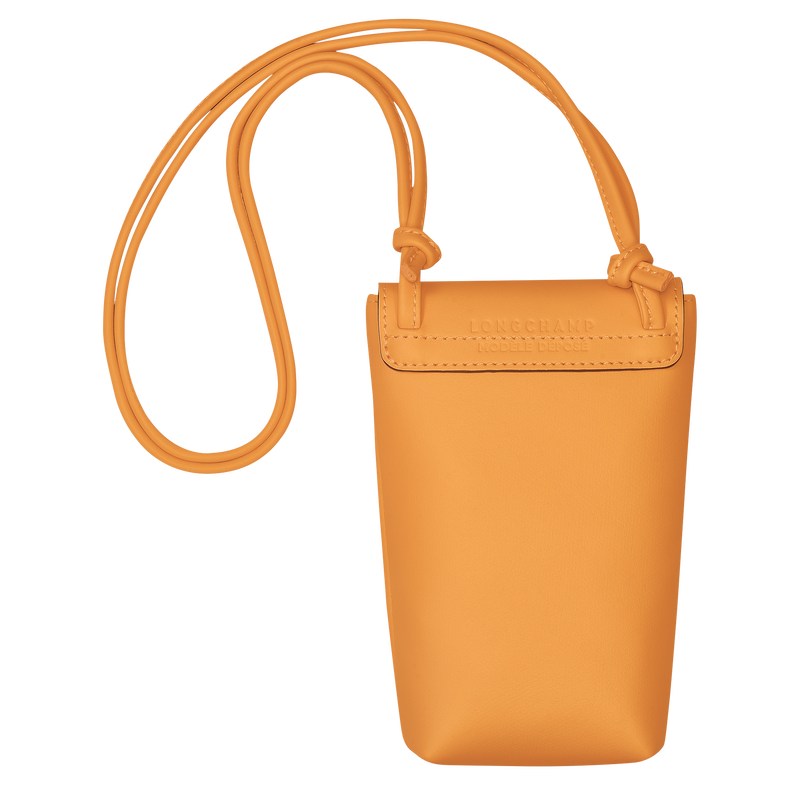 Longchamp Le Pliage Xtra Phone case with leather lace - Leather Pouches & Cases Apricot | TF76-M9SL