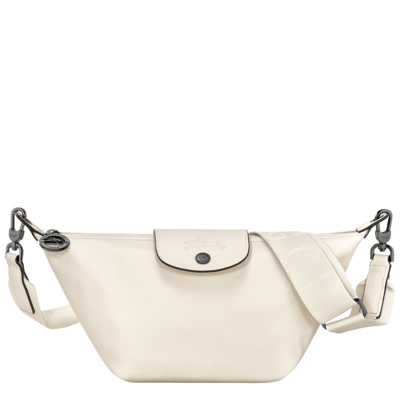 Longchamp Le Pliage Xtra XS Crossbody bag - Leather Crossbody bags Ecru | WO98-E3HJ