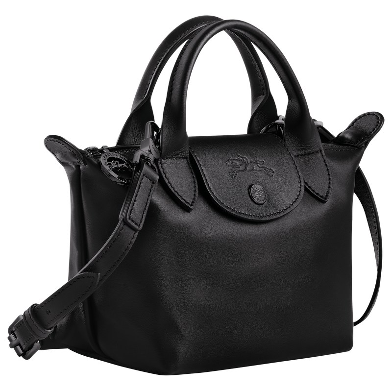 Longchamp Le Pliage Xtra XS Handbag - Leather Handbags Black | NQ39-H0KI