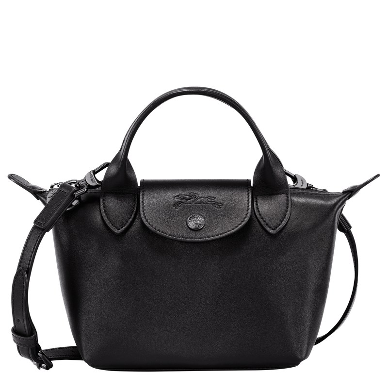 Longchamp Le Pliage Xtra XS Handbag - Leather Handbags Black | NQ39-H0KI