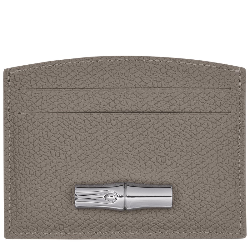 Longchamp Le Roseau Card holder - Leather Cardholders & Coin purses Turtledove | UY87-H1WI