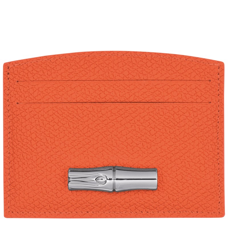 Longchamp Le Roseau Card holder - Leather Cardholders & Coin purses Orange | LB60-S7CS